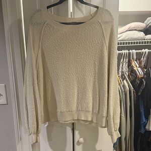 Free People Textured Cream Sweater
